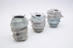 Set of 3 Porcelain Vases Handsculpted by Monika Patuszyńska
