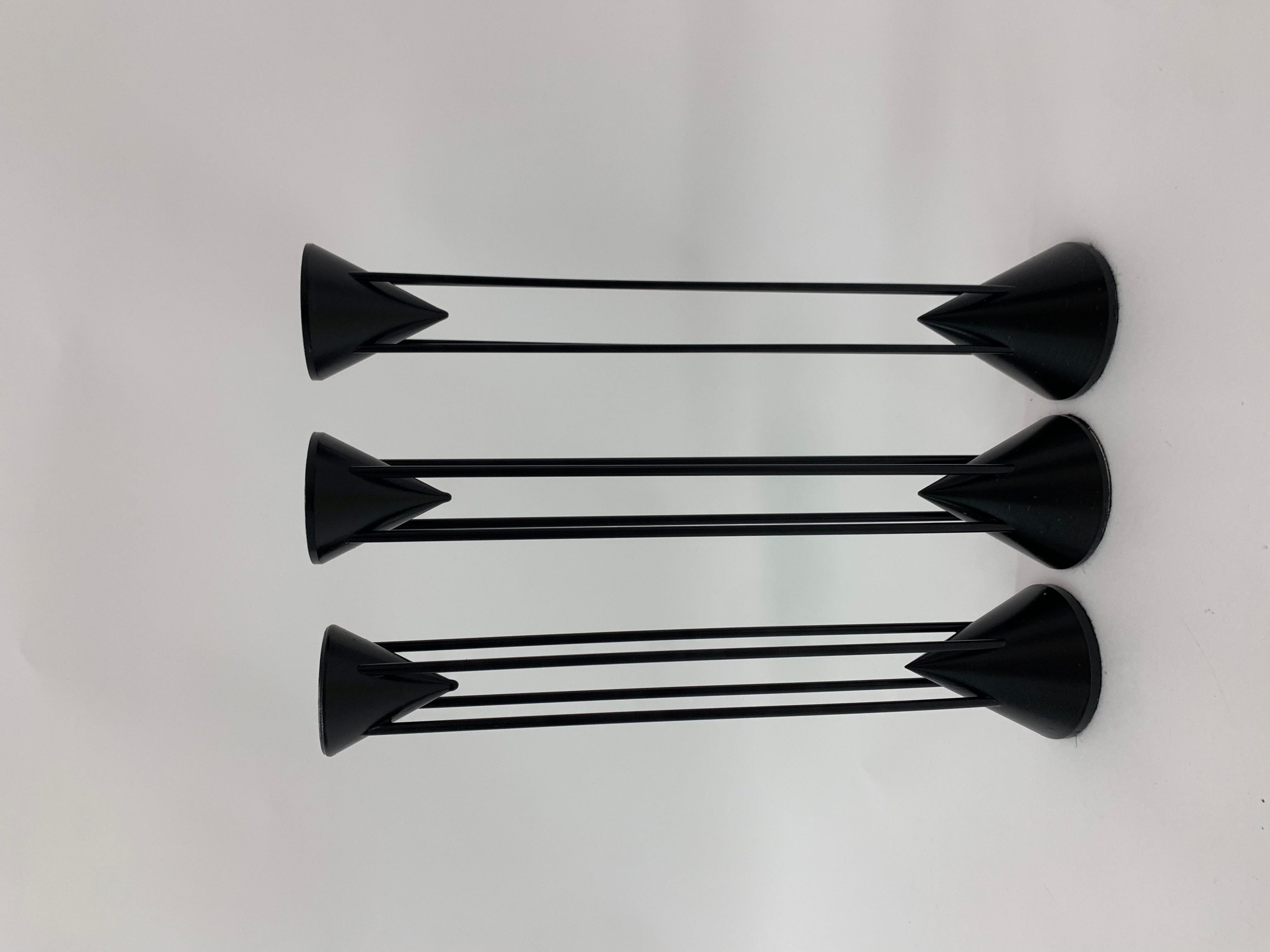 Set of 3 Post-Modern Memphis candle sticks by Markus Borgens, 1980s.