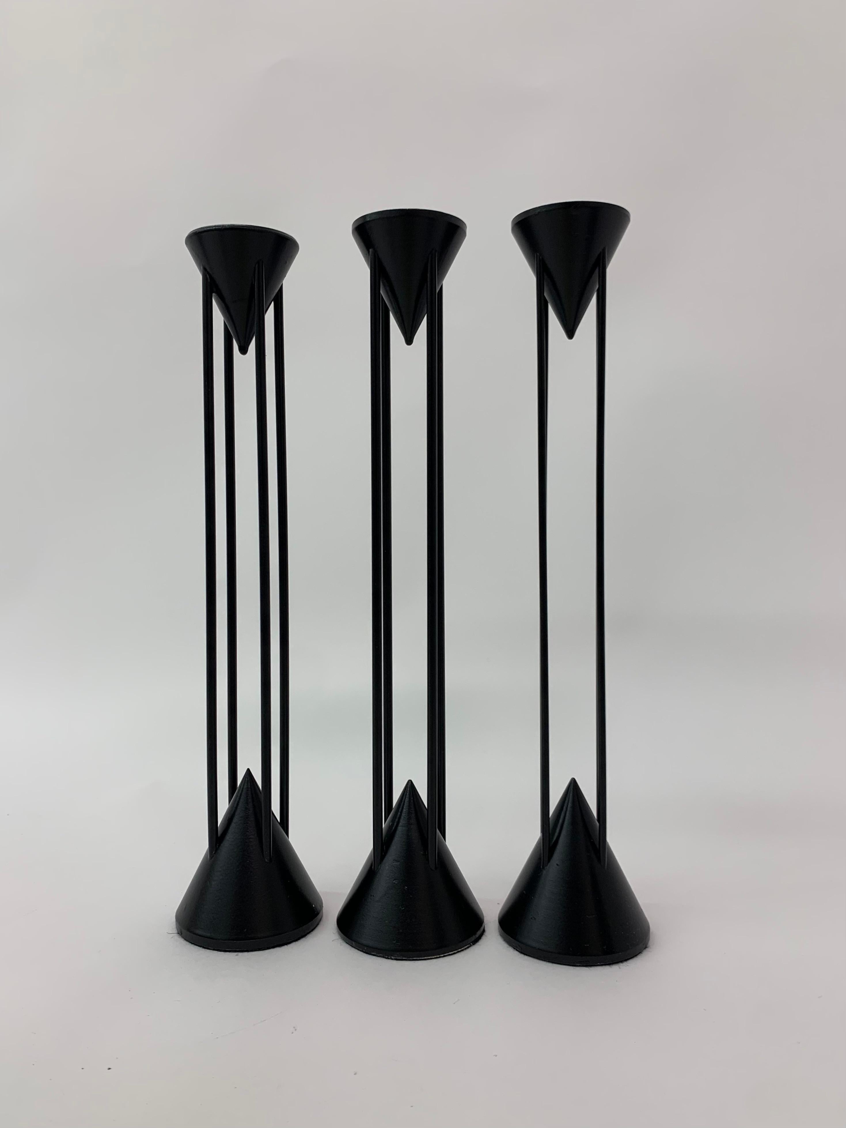 Postmoderno Set di 3 candele post-moderne Memphis di Markus Borgens, anni '80 in vendita
