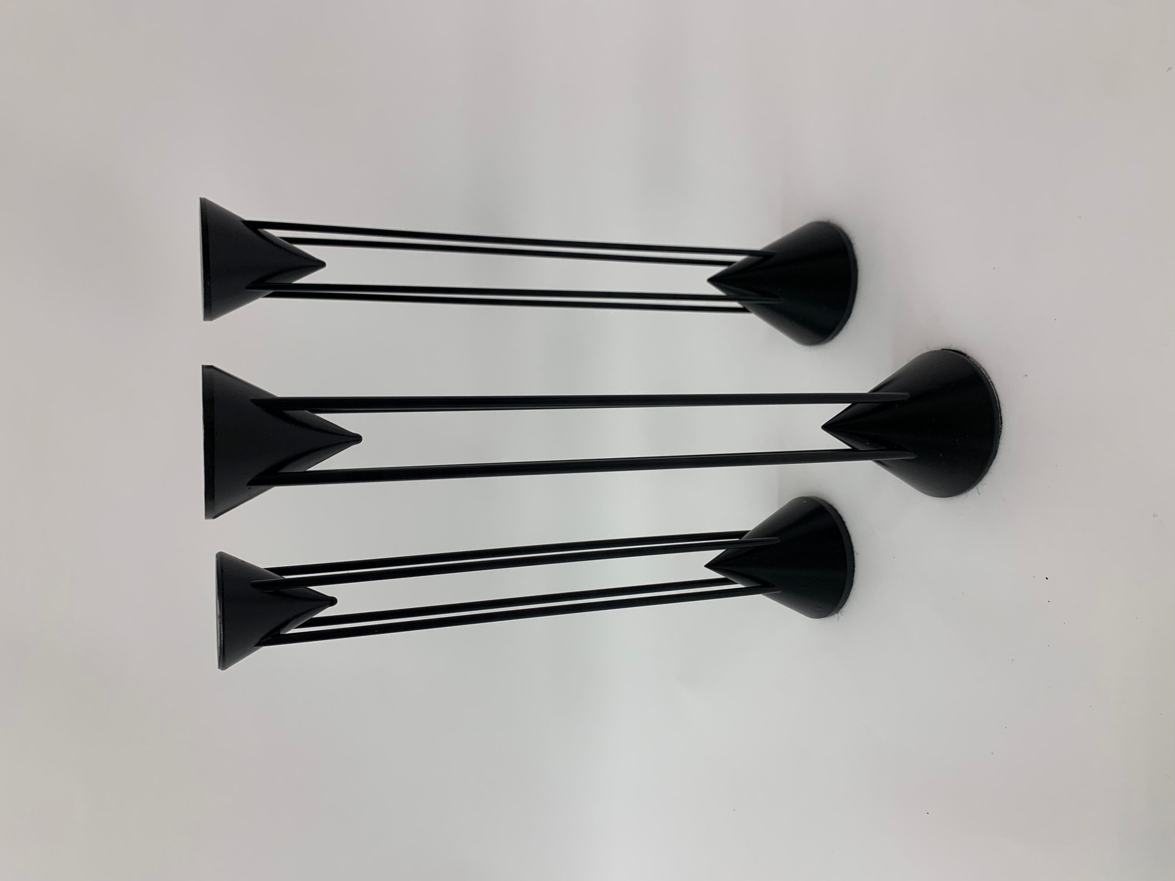 Late 20th Century Set of 3 Post-Modern Memphis Candle Sticks by Markus Borgens, 1980s For Sale
