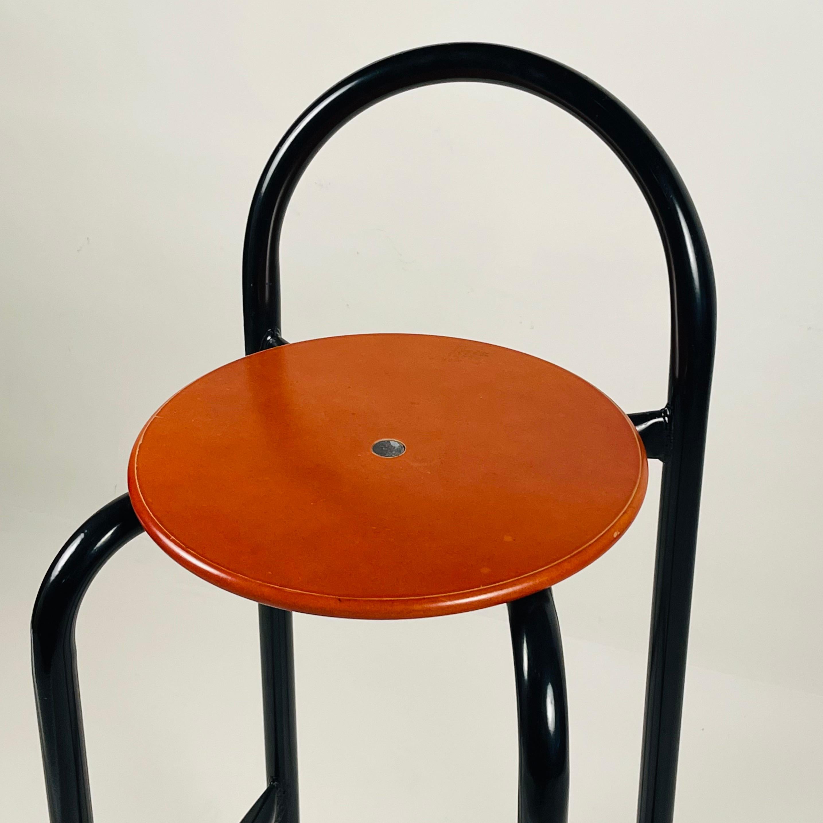 Set of 3 Postmodern 1980s Bar Stools In Good Condition For Sale In Los Angeles, CA
