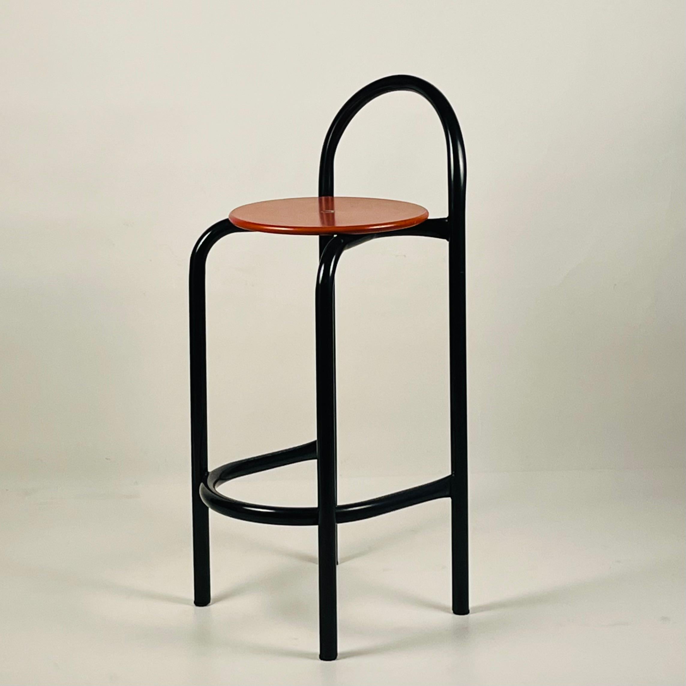 Late 20th Century Set of 3 Postmodern 1980s Bar Stools For Sale