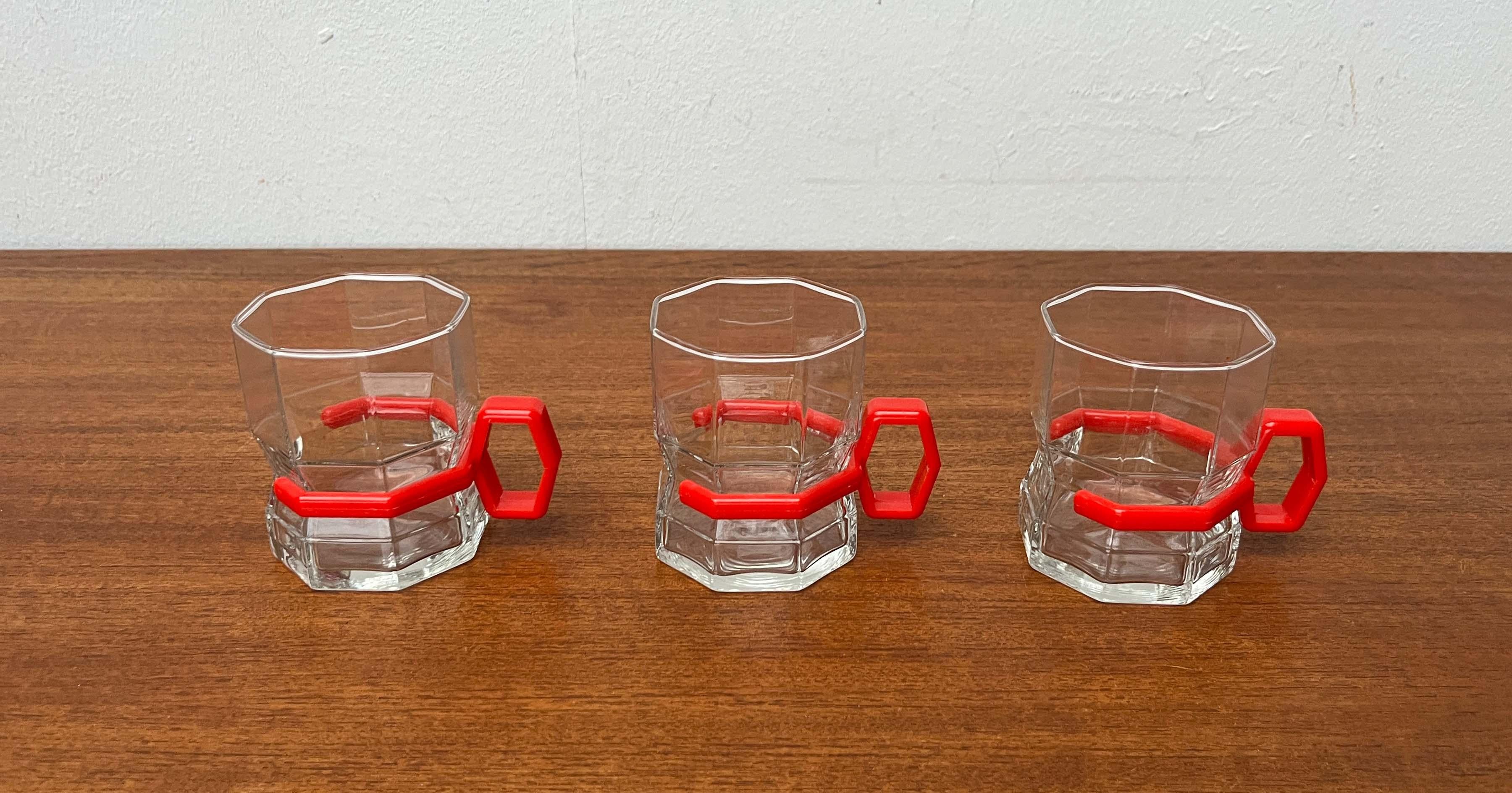 Juego de 3 vasos de té octogonales postmodernos, años 80 en venta 10