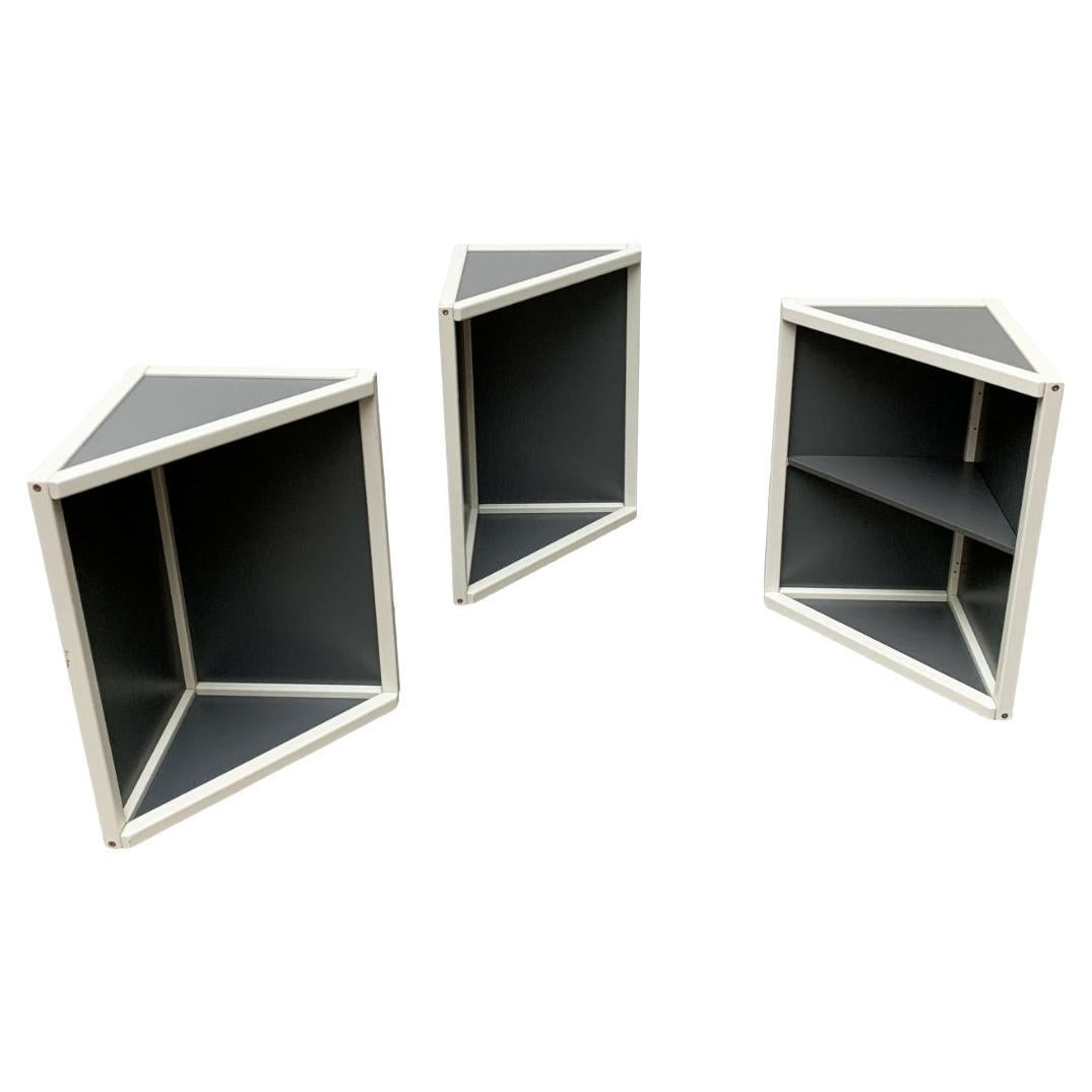 Set of 3 Postmodern Profilsystem Corner Cabinets by Elmar Flötotto, 1980s