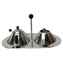 Set of 3 Postmodern Sugar and Milk Tray by Micheal Graves for Alessi, 1980s
