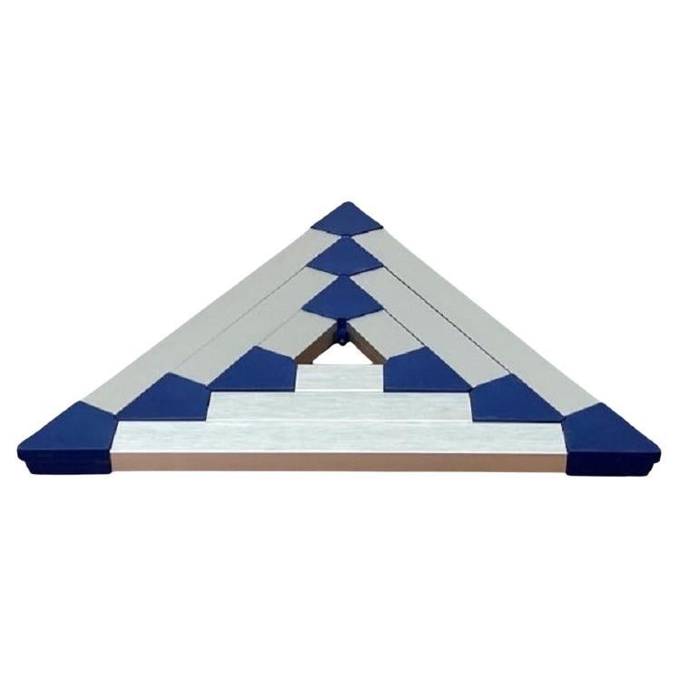 Juego de 3 posavasos triangulares posmodernos de Jorgen Meldgaard, años 80