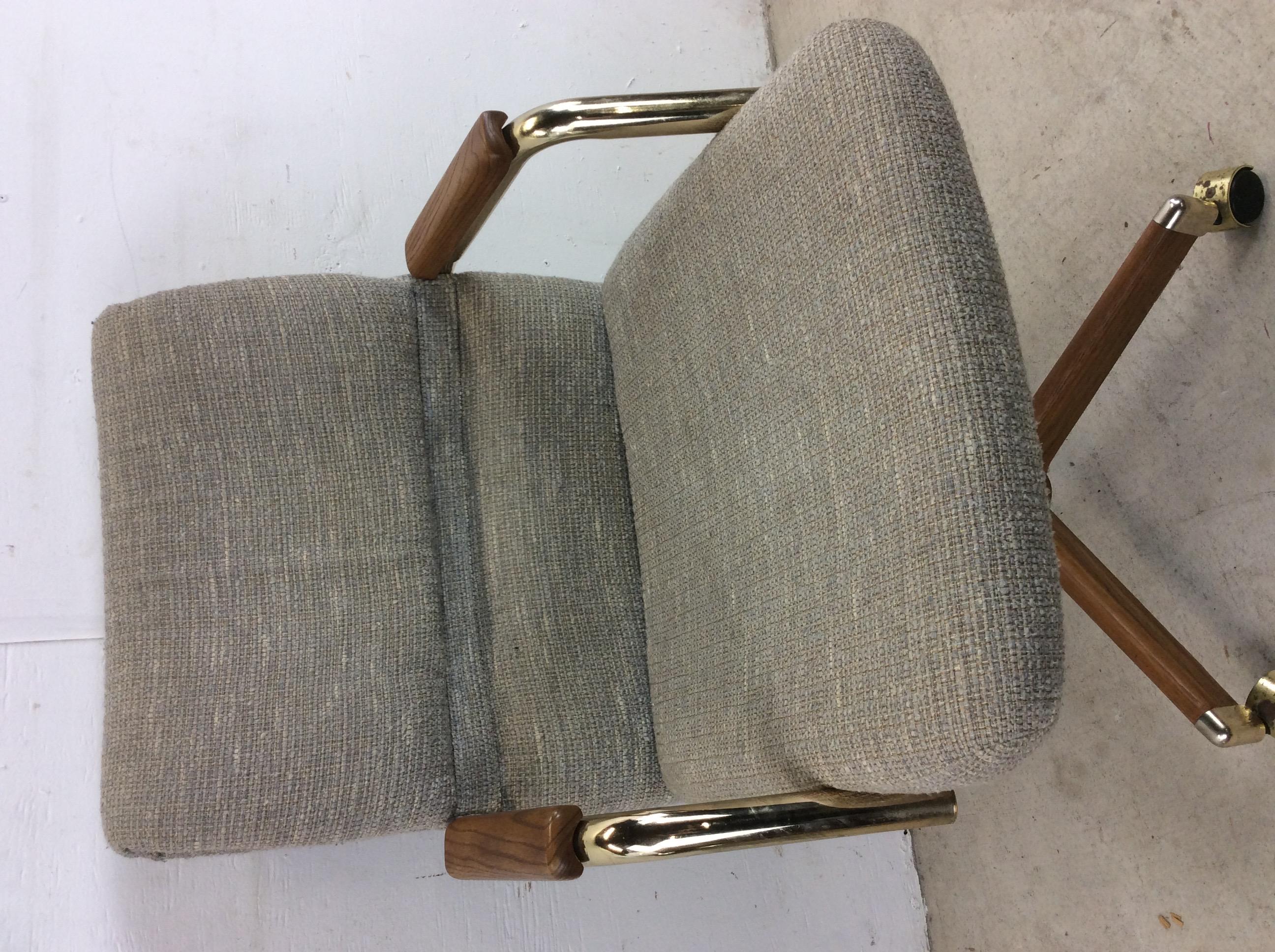 Post-Modern Set of 3 Postmodern Upholstered Chairs with Wheeled Base