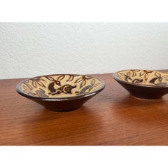 Set of 3 Pottery Bowls and Candleholder from Michael Andersen Keramik, 1960s