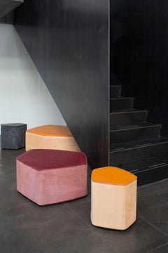 Satz von 3 Poufs! Hocker aus Leder von Nestor Perkal