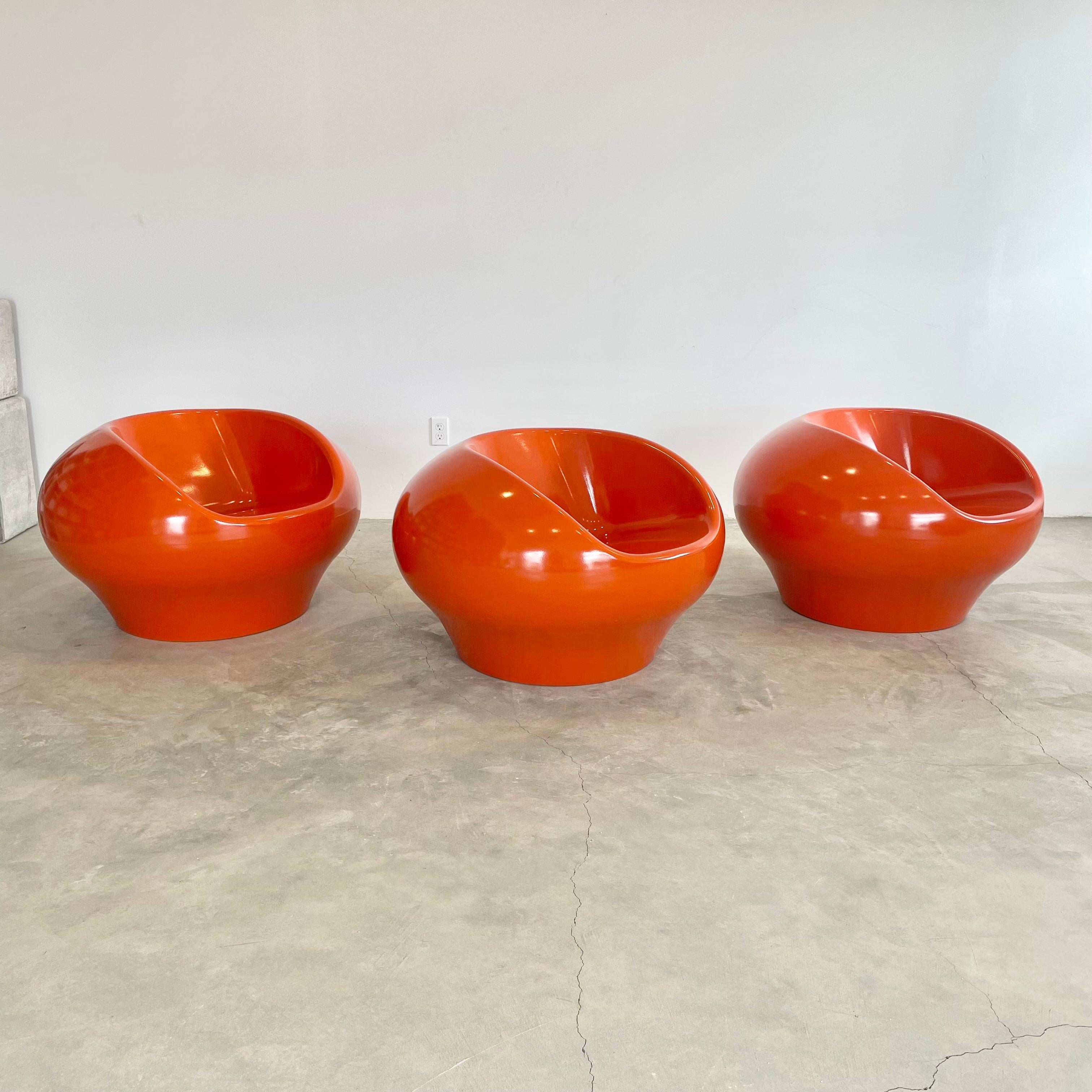 Finnish Set of 3 Prototype Fiberglass Chairs in the Style of Eero Aarnio, 1970s, Finland For Sale