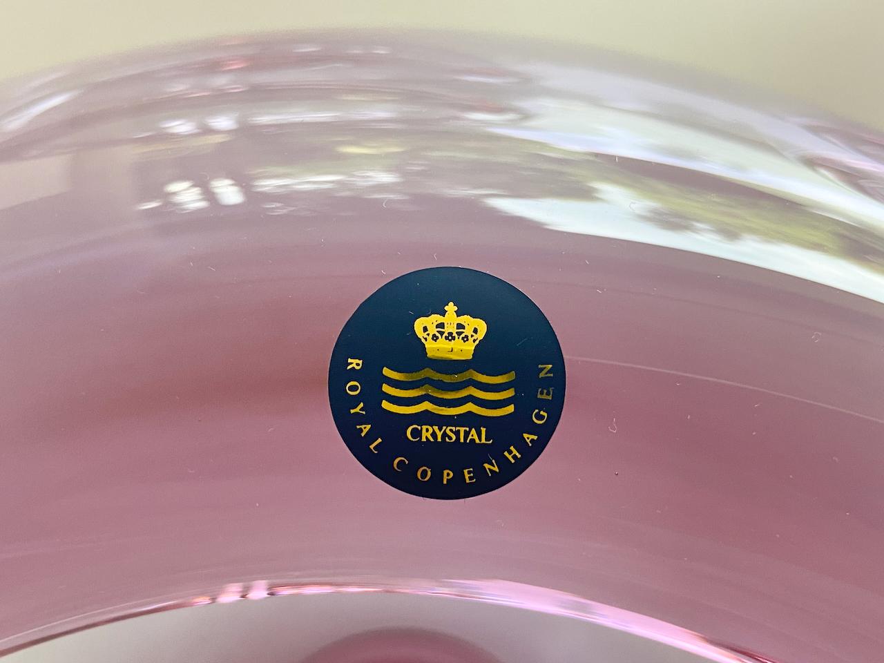 Metà XX secolo Set di 3 ciotole in vetro viola Royal Copenhagen Provence by Per Lütken Denmark in vendita