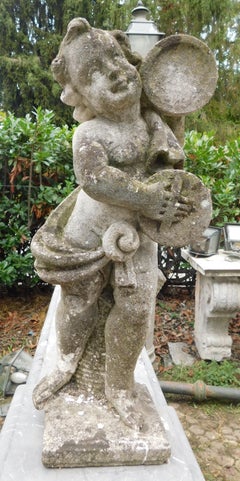 Set of 3 Putti in Compound Stone 'Cement', Early 20th Century, Italy
