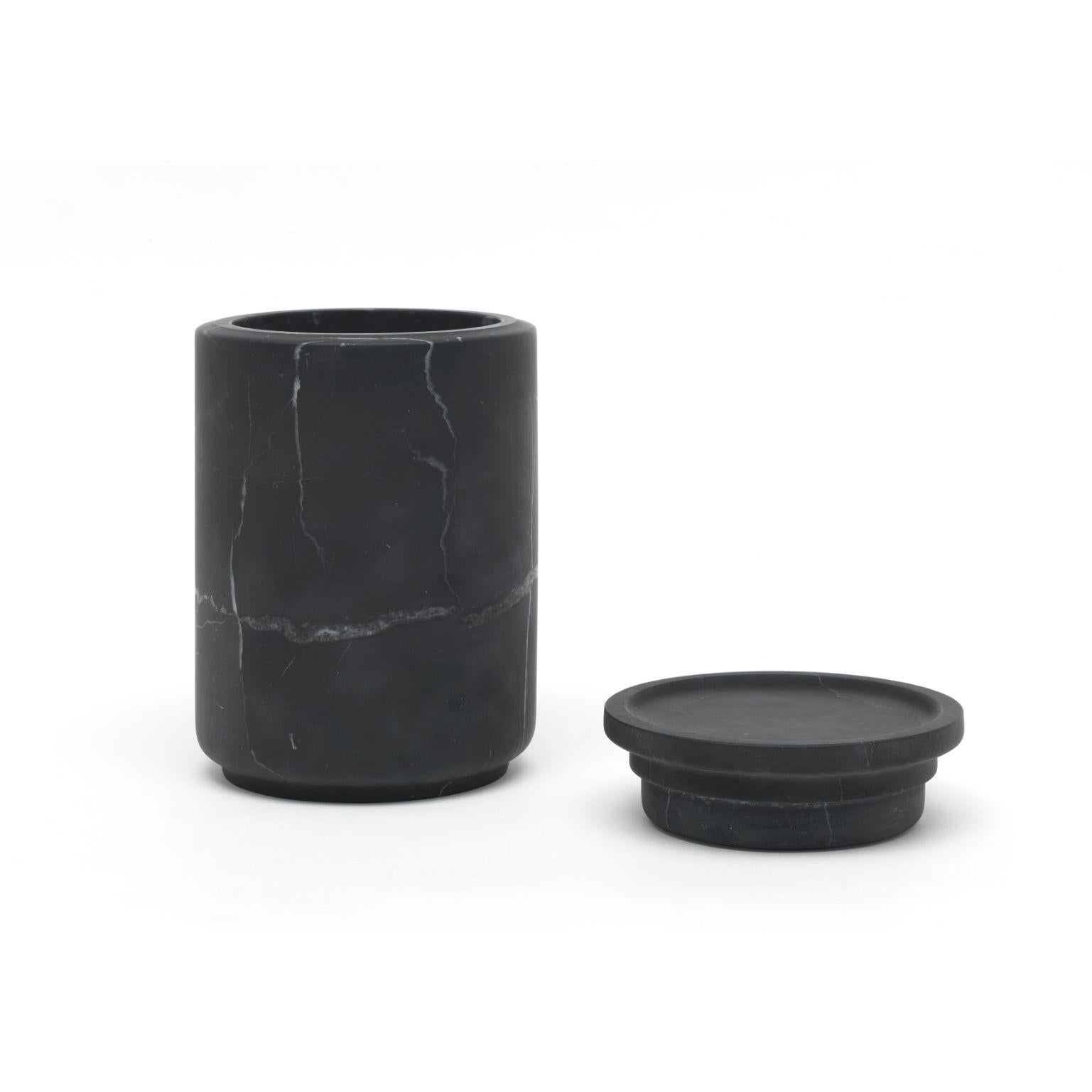 Set of 3 Pyxis Pots, Black by Ivan Colominas In New Condition For Sale In Geneve, CH