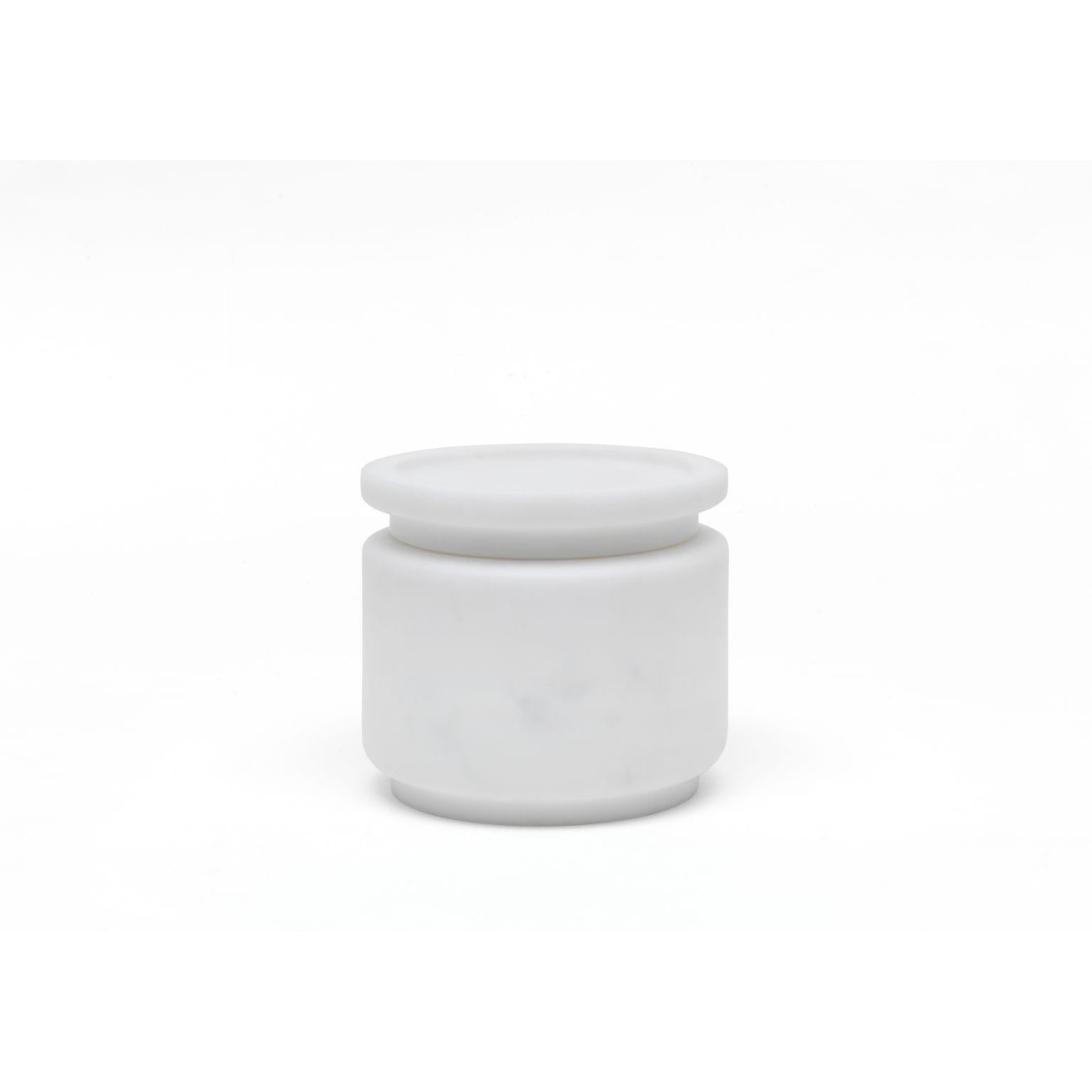 Contemporary Set of 3 Pyxis Pots, White by Ivan Colominas For Sale