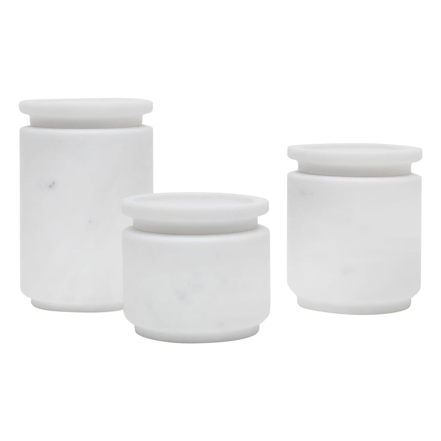 Set of 3 Pyxis Pots, White by Ivan Colominas For Sale