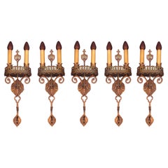 Juego de 3 candelabros grandes de calidad estilo renacimiento de los años 20