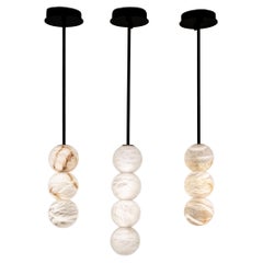 Satz von 3 Raim Pendelleuchten von United Alabaster