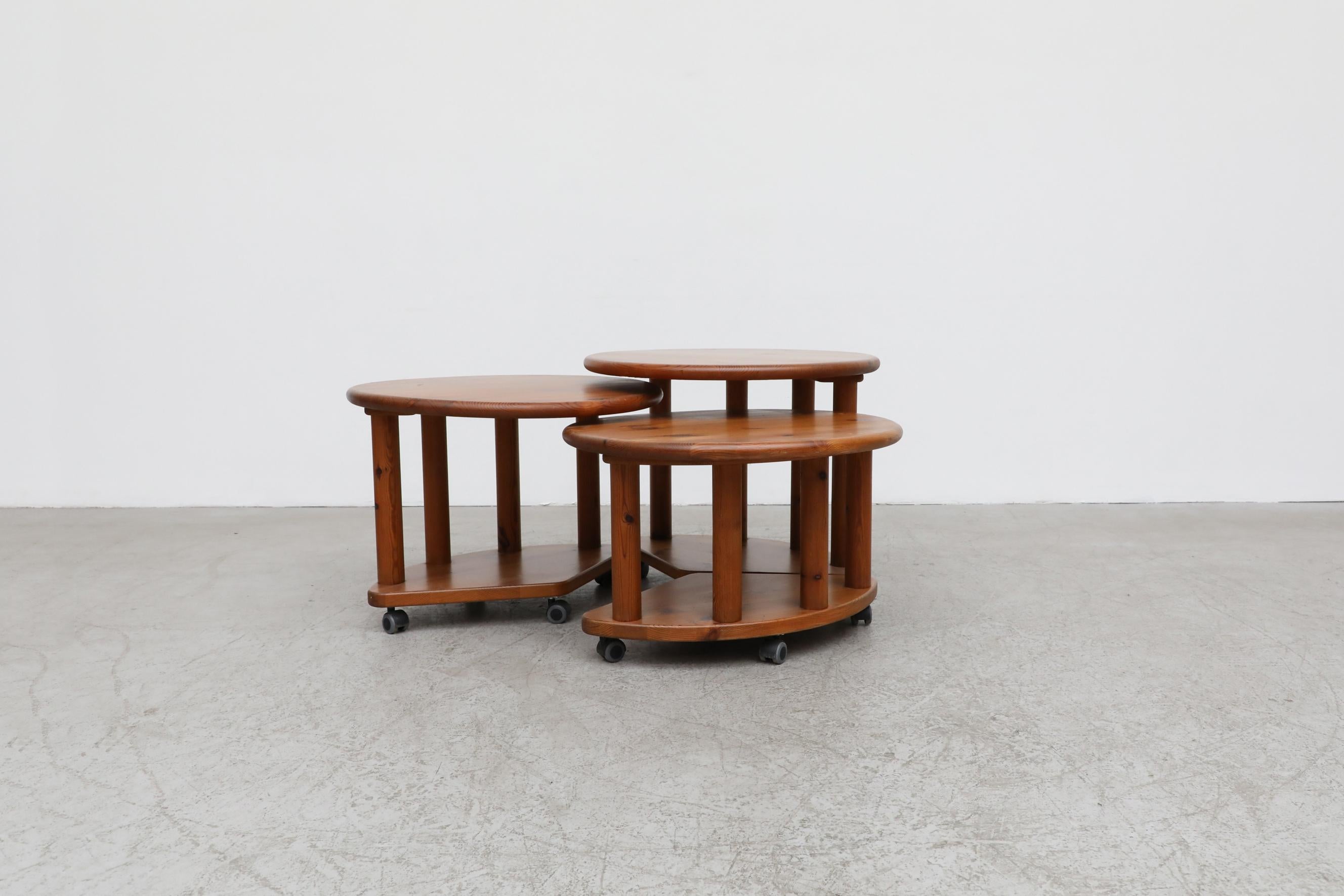 Mid-Century Modern Set of 3 Rainer Daumiller 'Attr' Round Nesting Tables