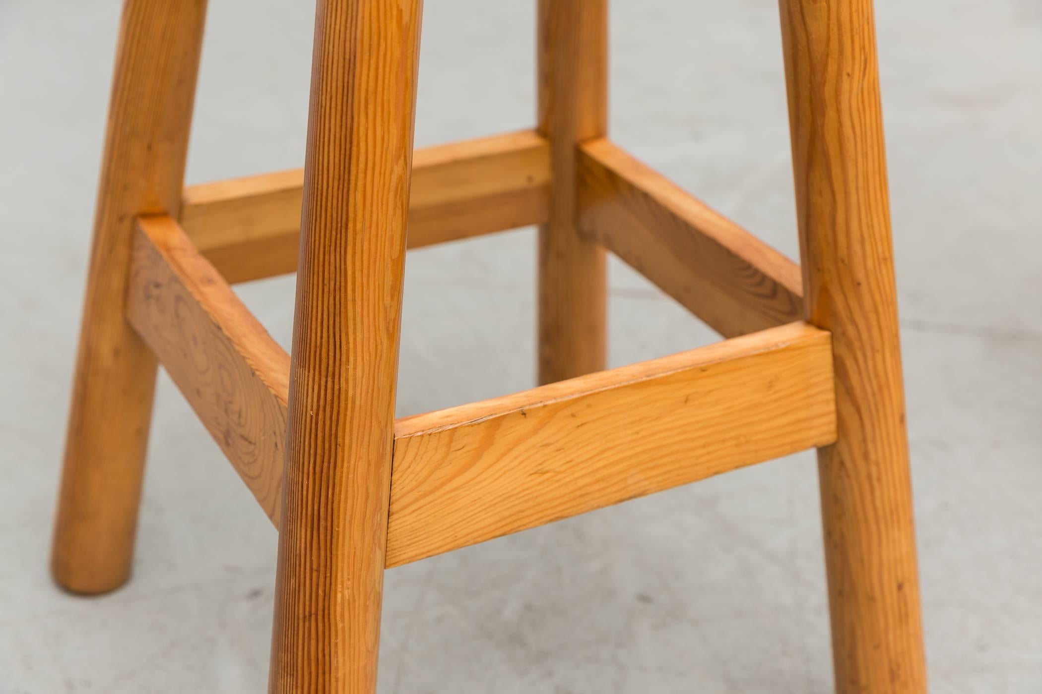Mid-20th Century Set of Three Rainer Daumiller Pine Bar Stools