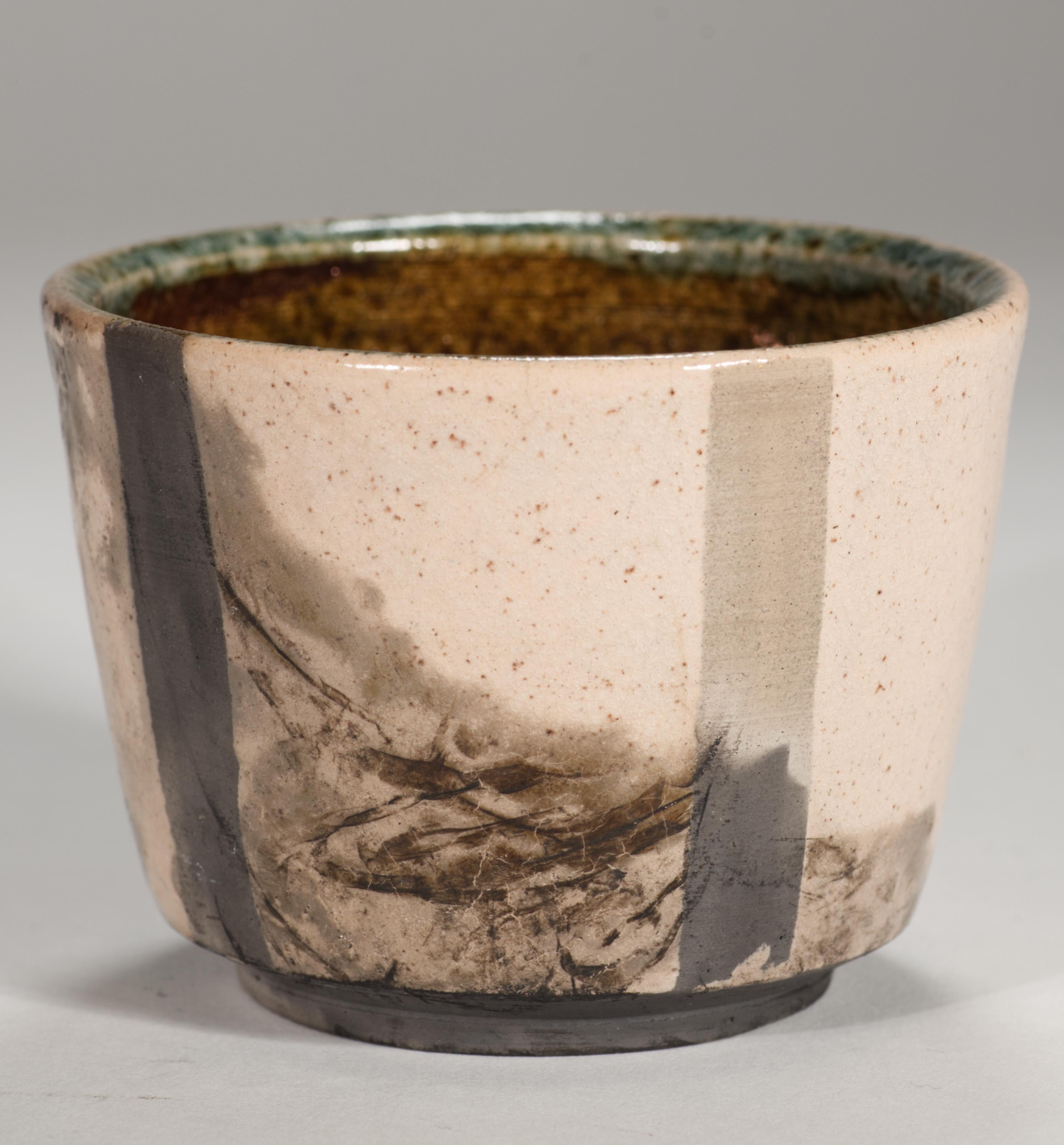 Set di 3 vasi con smalti Raku e Craquelure, Studio Pottery americano in vendita 3