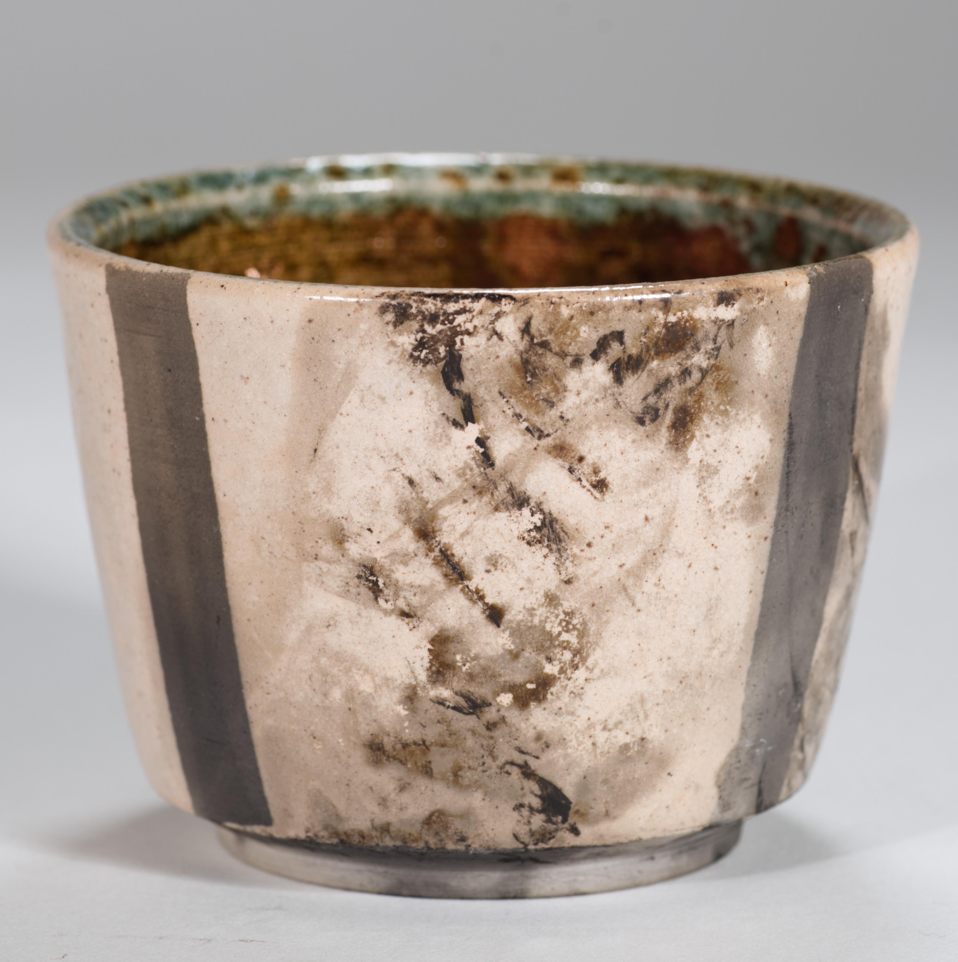 Set di 3 vasi con smalti Raku e Craquelure, Studio Pottery americano in vendita 4