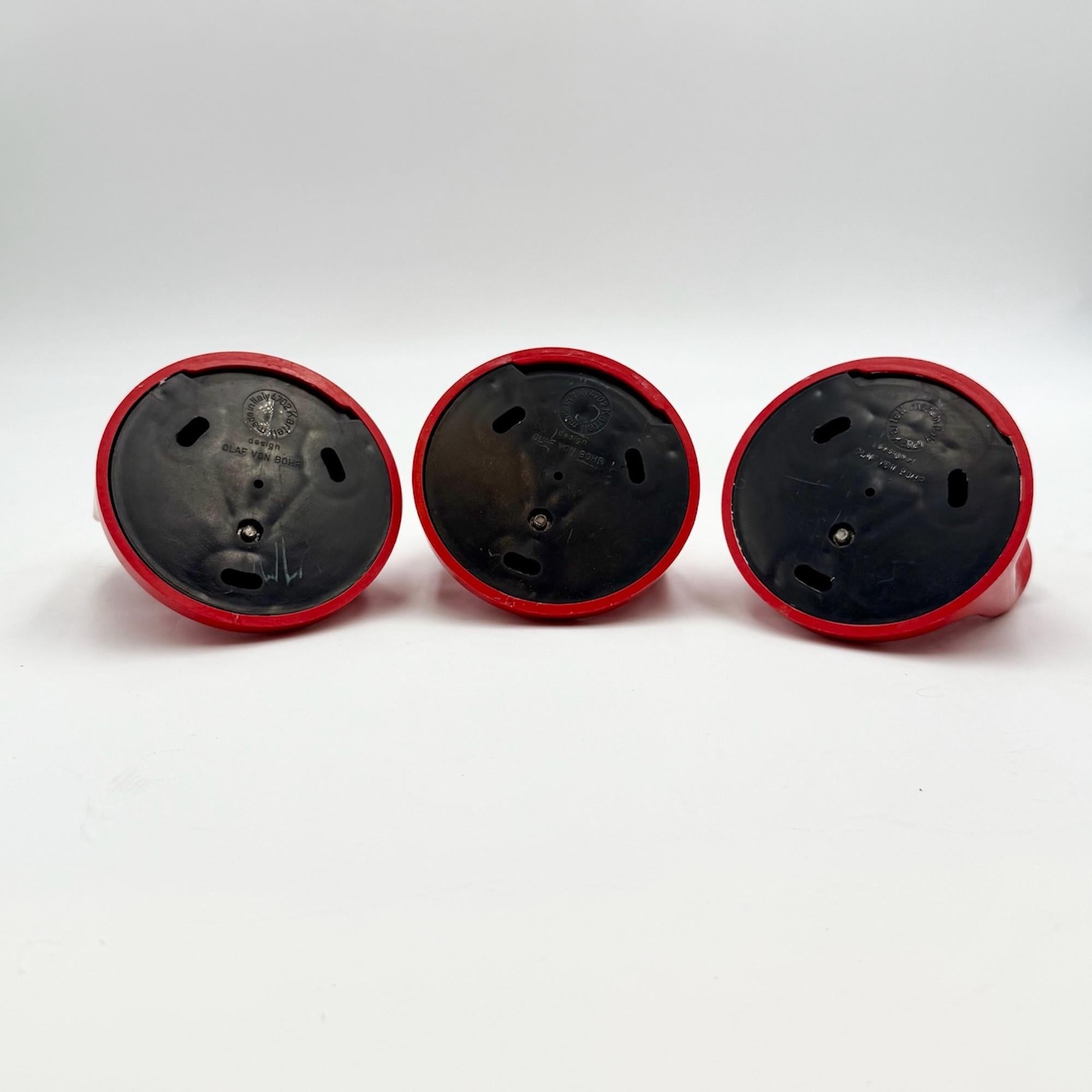 Italian Set of 3 Rare 1970s Kartell Wall Hooks by Olaf von Bohr, Italy