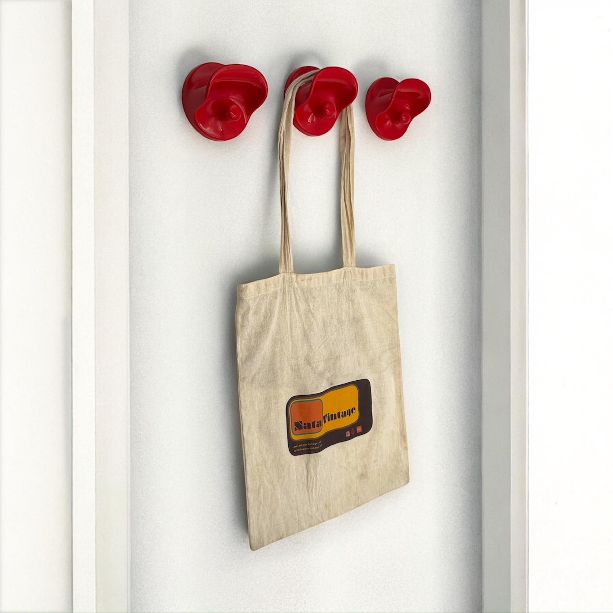 Set of 3 Rare 1970s Kartell Wall Hooks by Olaf von Bohr, Italy 1