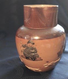 Set of 3 Rare Coloured Royal Doulton Stoneware Harvest Jugs