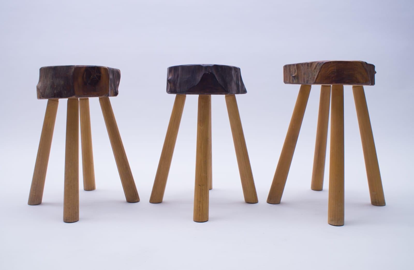 3 leg wooden stools