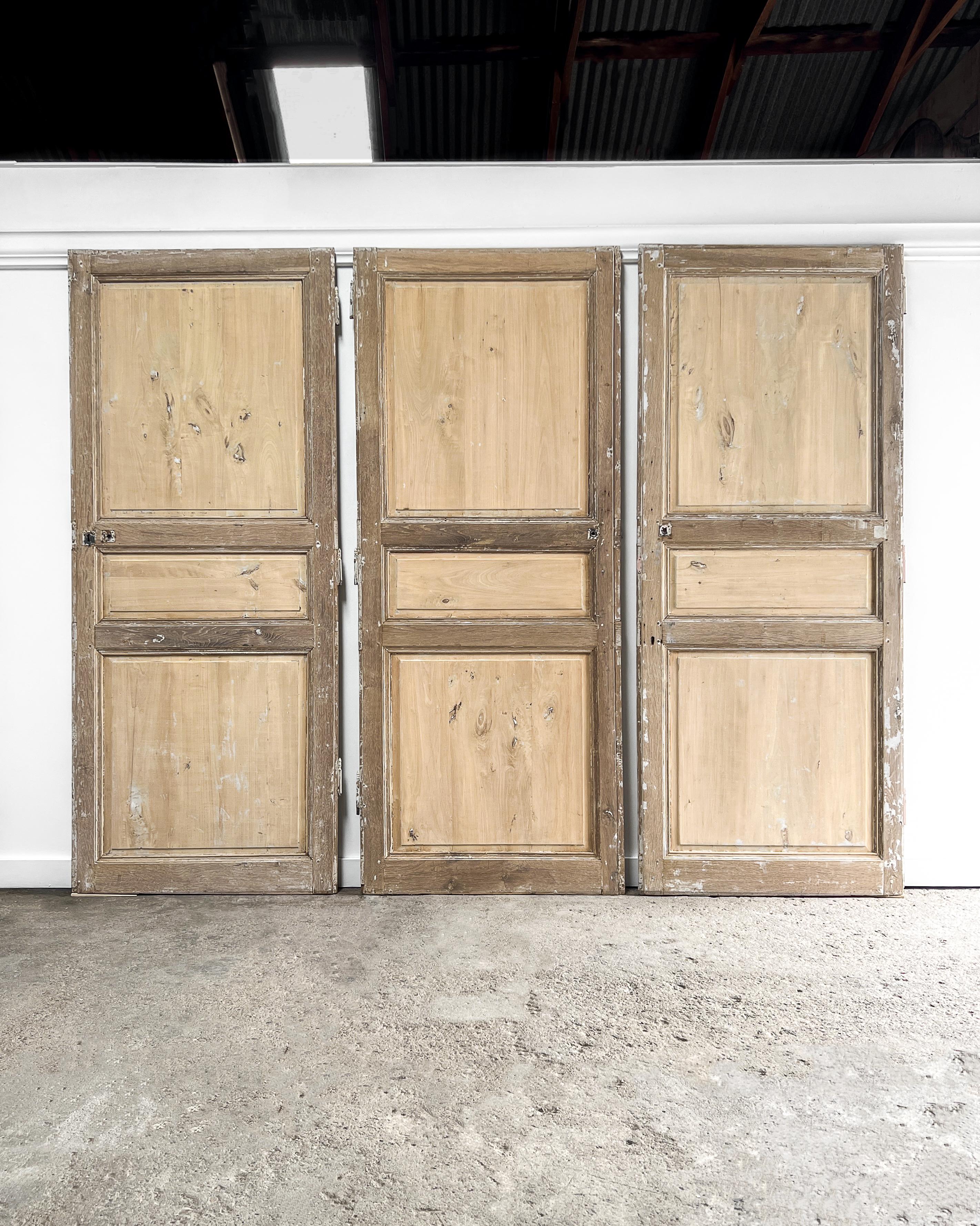 Set of 3 Reclaimed 19th Century French Doors For Sale 11