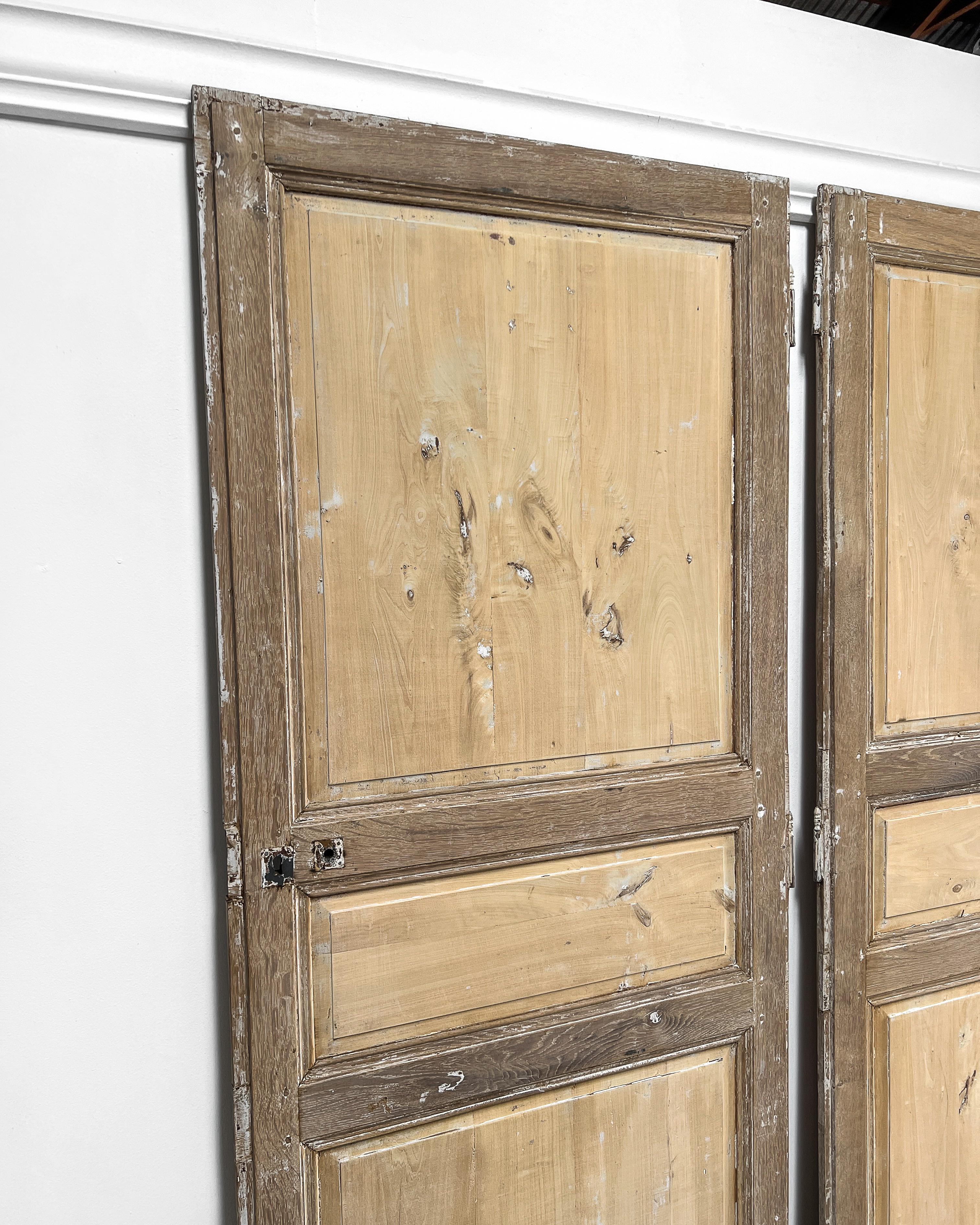 Set of 3 Reclaimed 19th Century French Doors For Sale 12