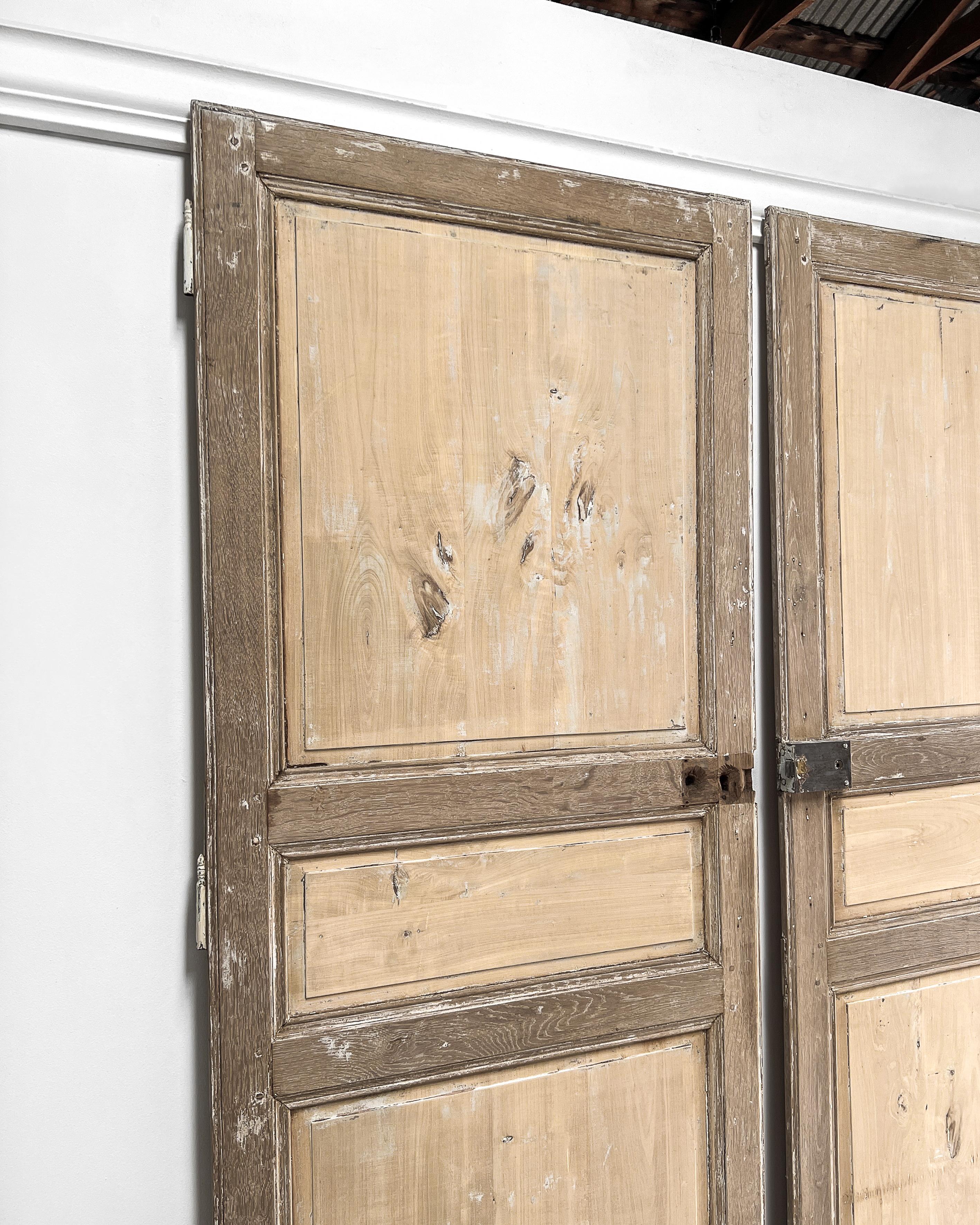 Set of 3 Reclaimed 19th Century French Doors In Good Condition For Sale In Mckinney, TX