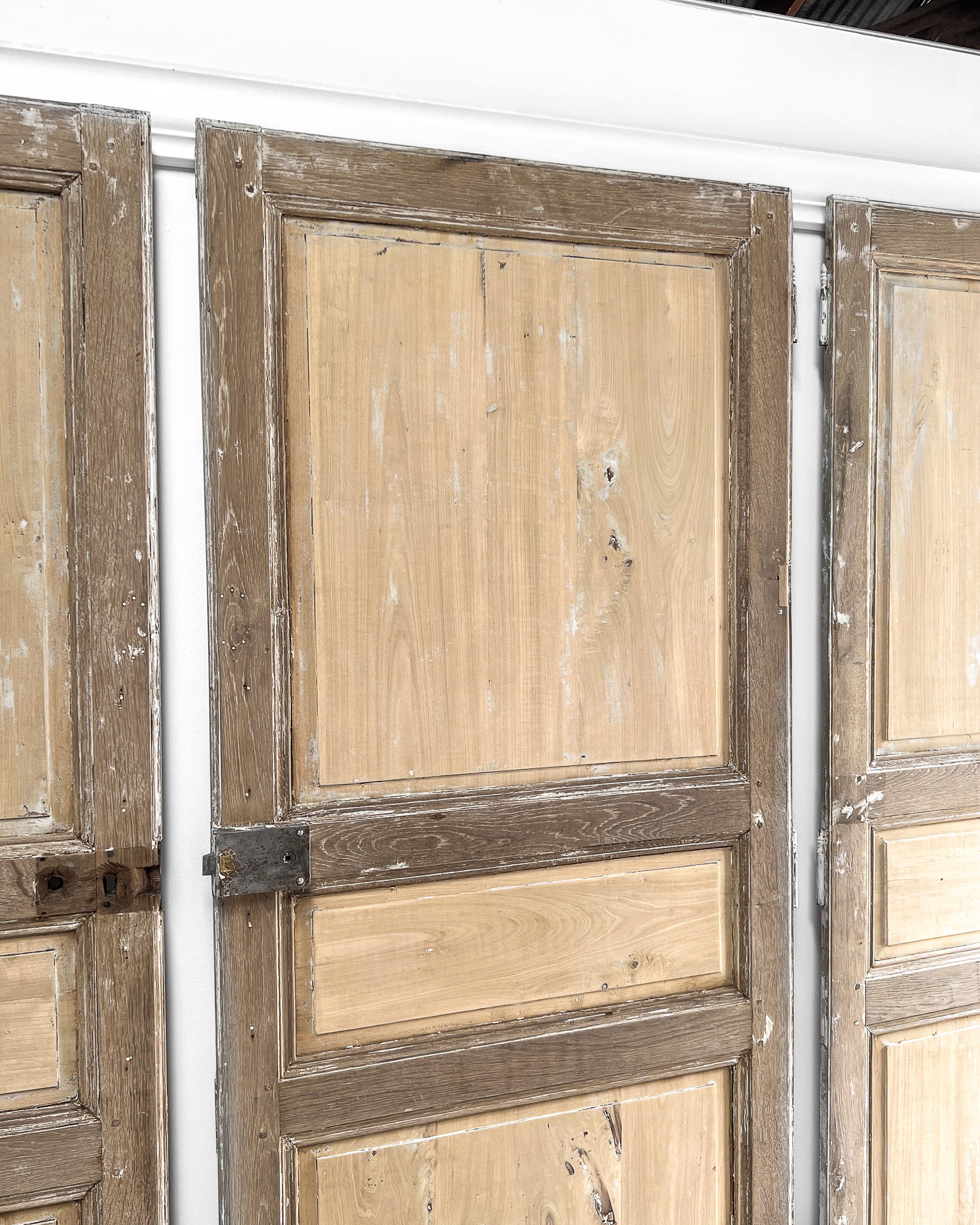 Set of 3 Reclaimed 19th Century French Doors For Sale 4