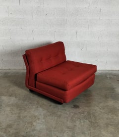 Satz von 3 roten Amanta-Loungesesseln/Sofa von Mario Bellini für C&B Italia, 70er Jahre