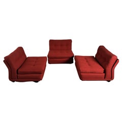 Used Set of 3 Red Amanta Lounge Chairs/Sofa by Mario Bellini for C&B Italia, 1970s