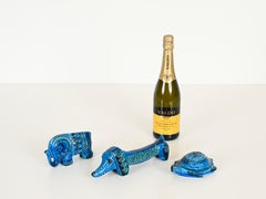 Set of 3 “Rimini Blu” Ceramic Animals Signed by F. Montelupo for Bitossi, Italy