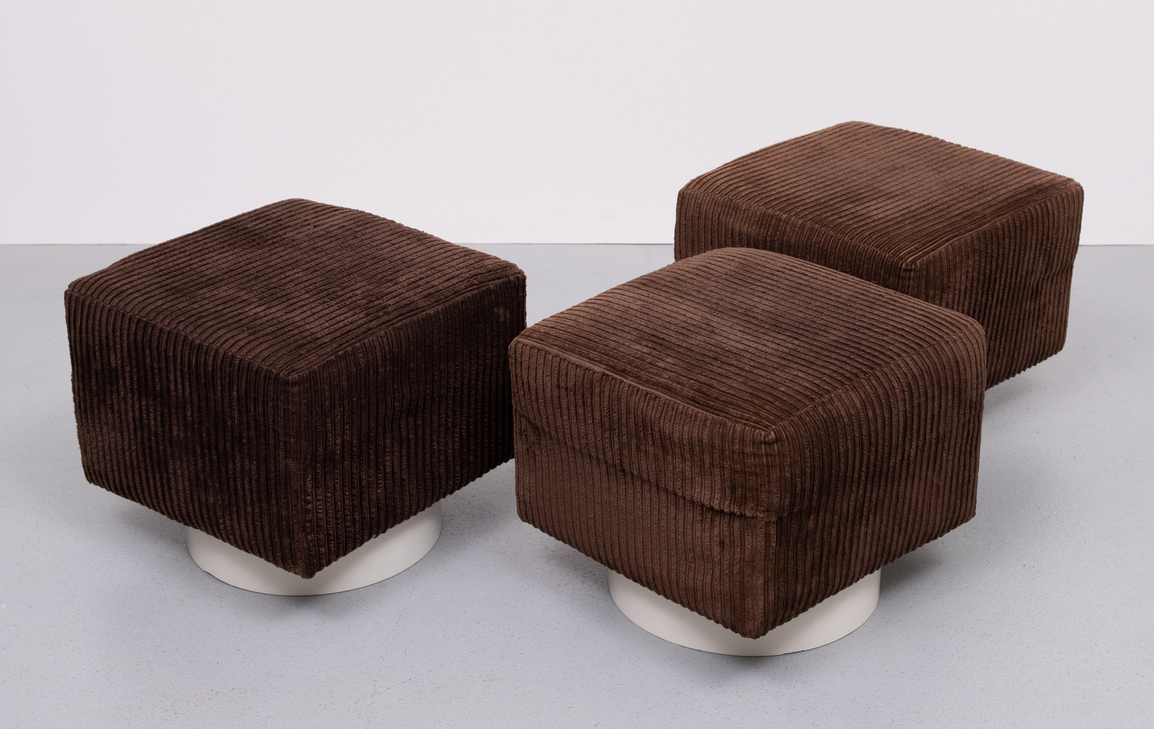 Dutch Set of 3 Ripcord stools Space Ace  1970s For Sale