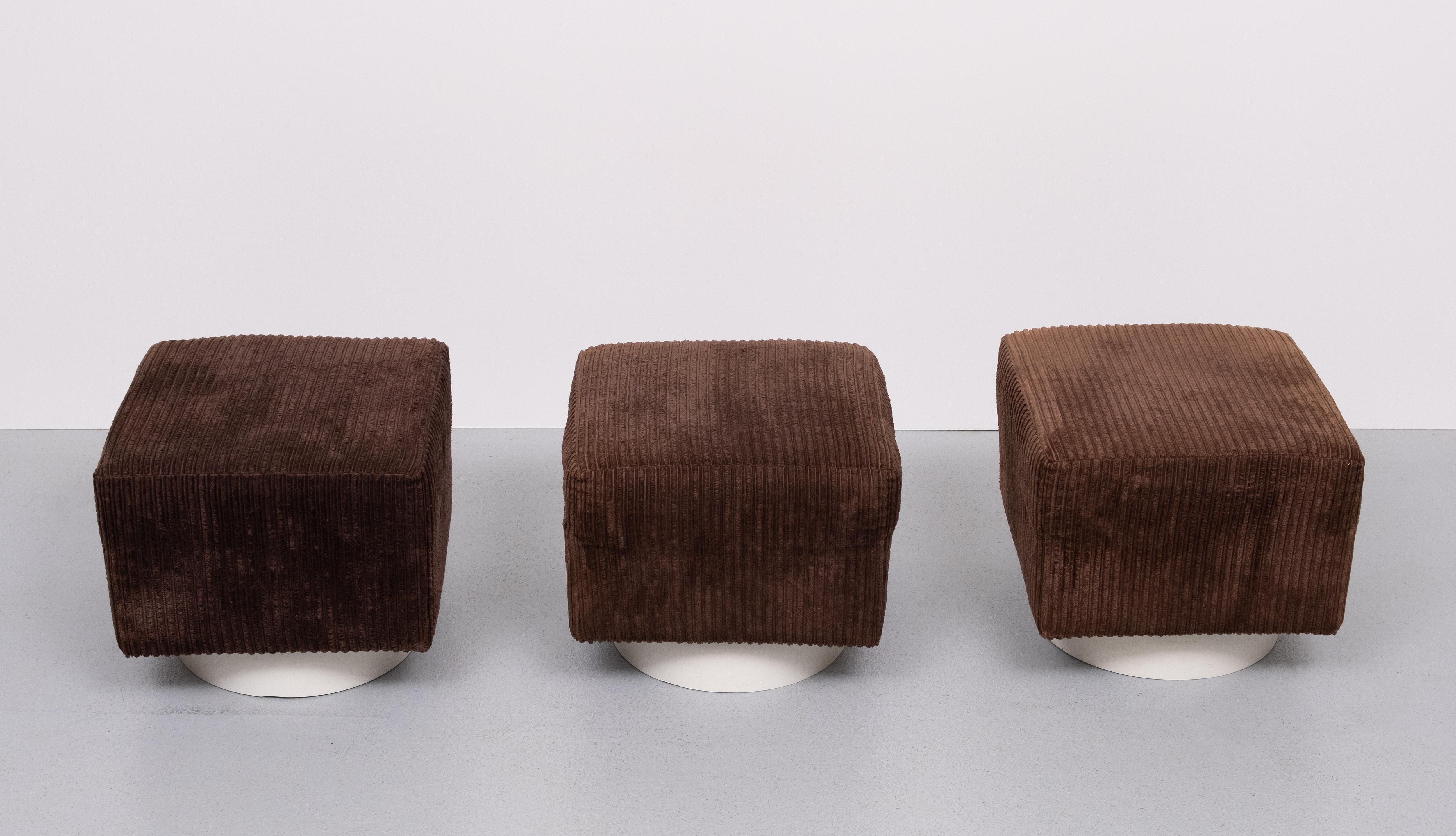Fabric Set of 3 Ripcord stools Space Ace  1970s For Sale