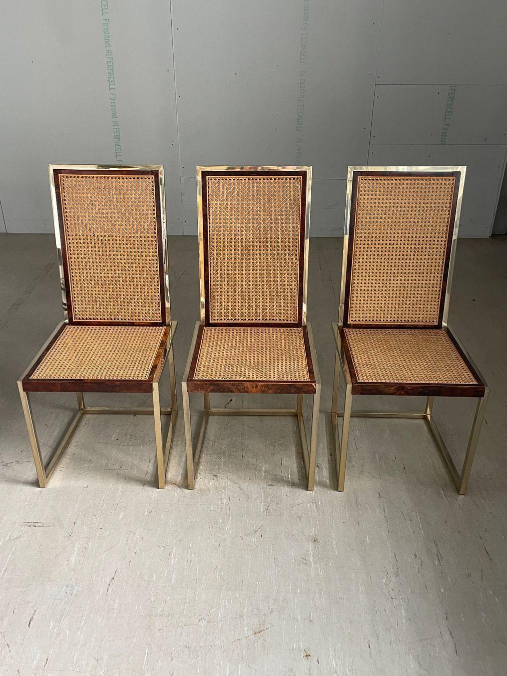 Italian Set of 3 Romeo Rega high-backed dining chairs For Sale