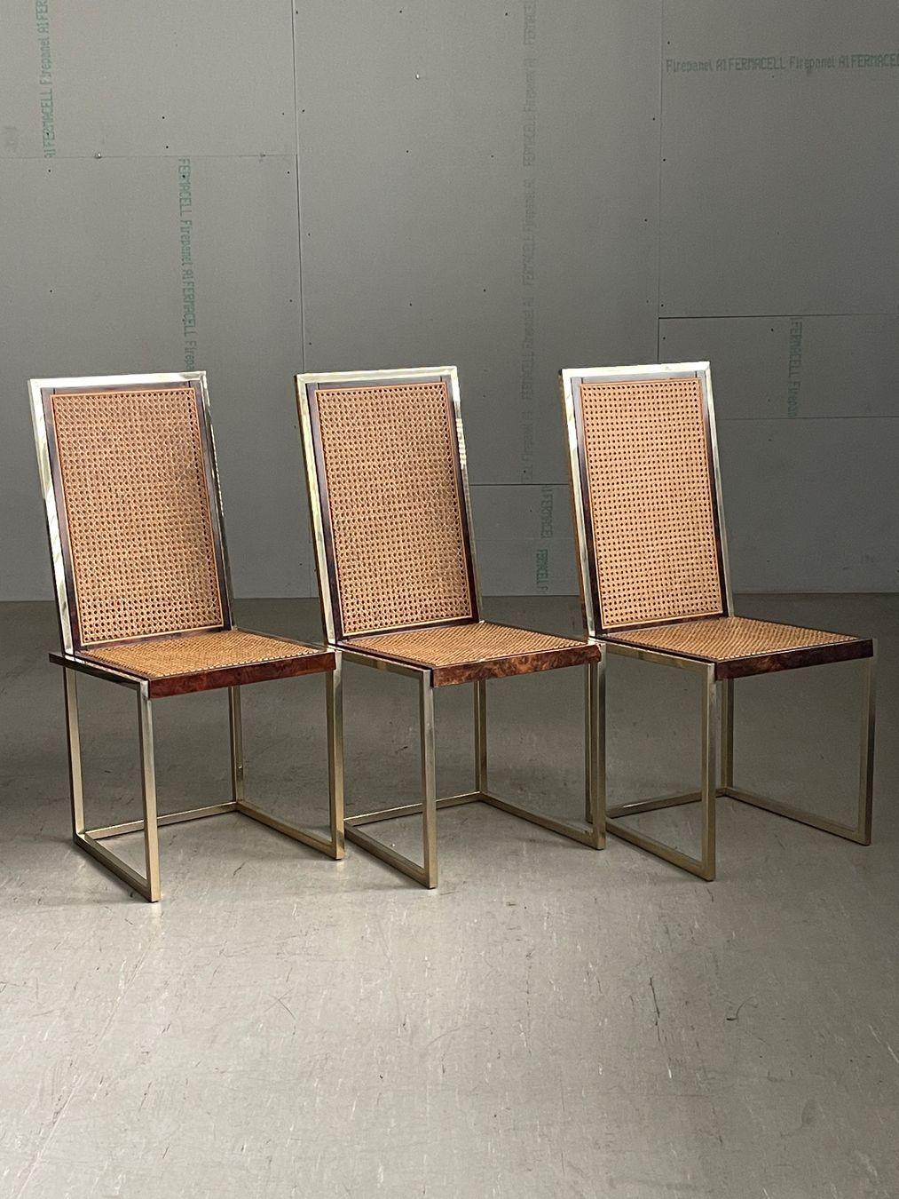 Set of 3 Romeo Rega high-backed dining chairs In Good Condition For Sale In Bern, CH