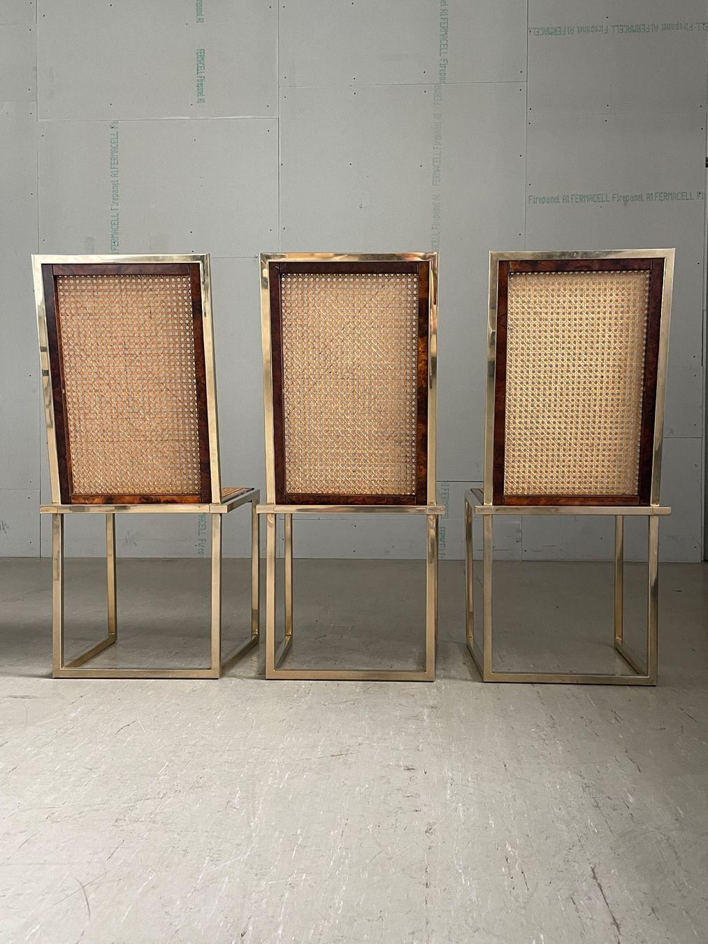 Set of 3 Romeo Rega high-backed dining chairs For Sale 2