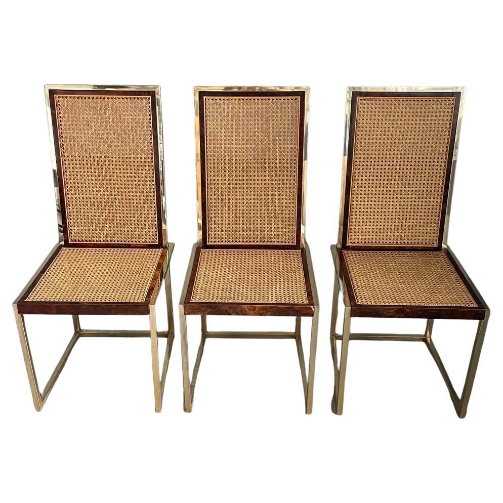 Set of 3 Romeo Rega high-backed dining chairs For Sale