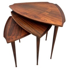 Set of 3 Rosewood Nesting Tables by Poul Jensen, Denmark ca. 1960s