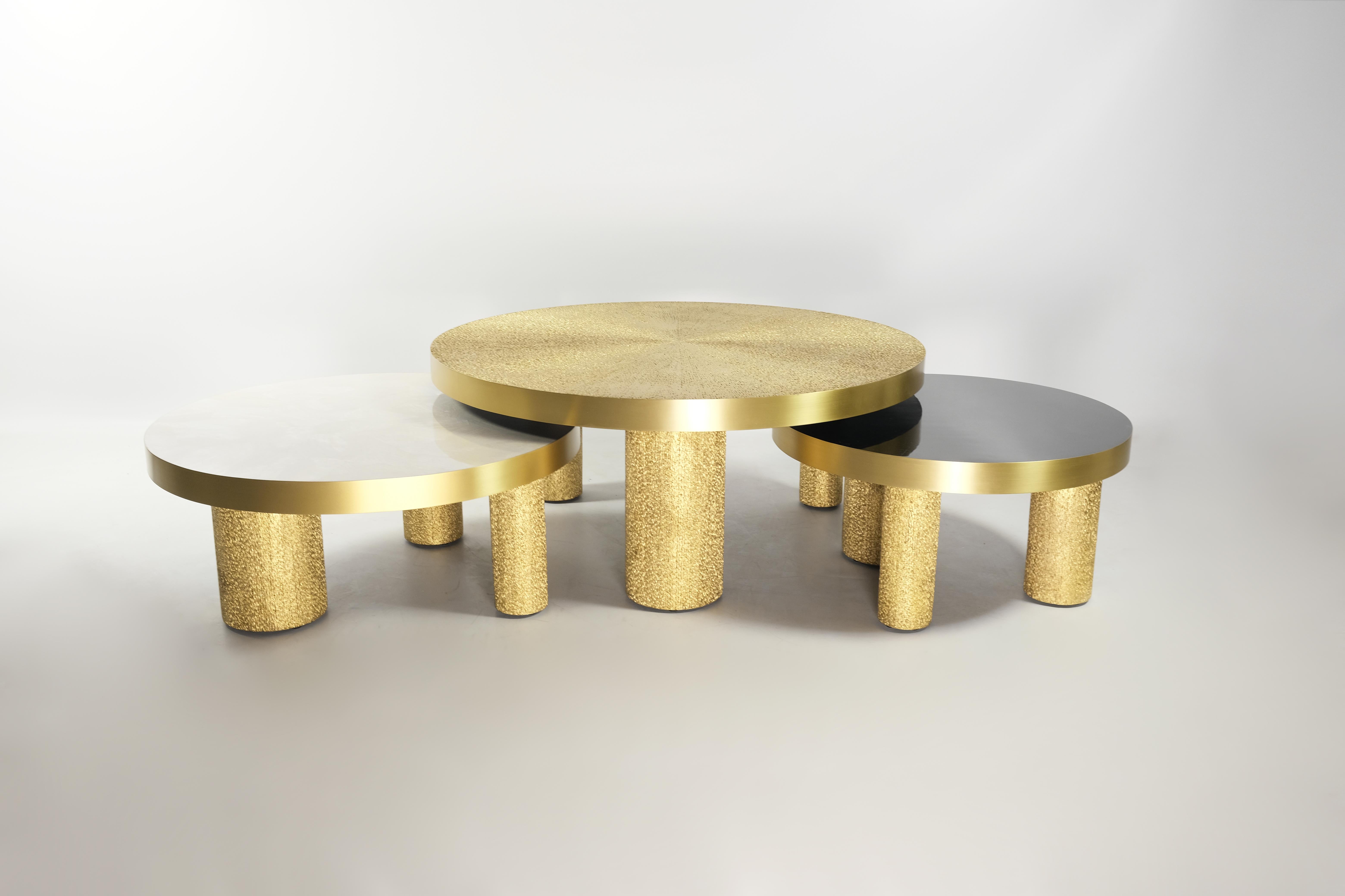 Set of 3 Round Coffee Tables by Ginger Brown For Sale 3