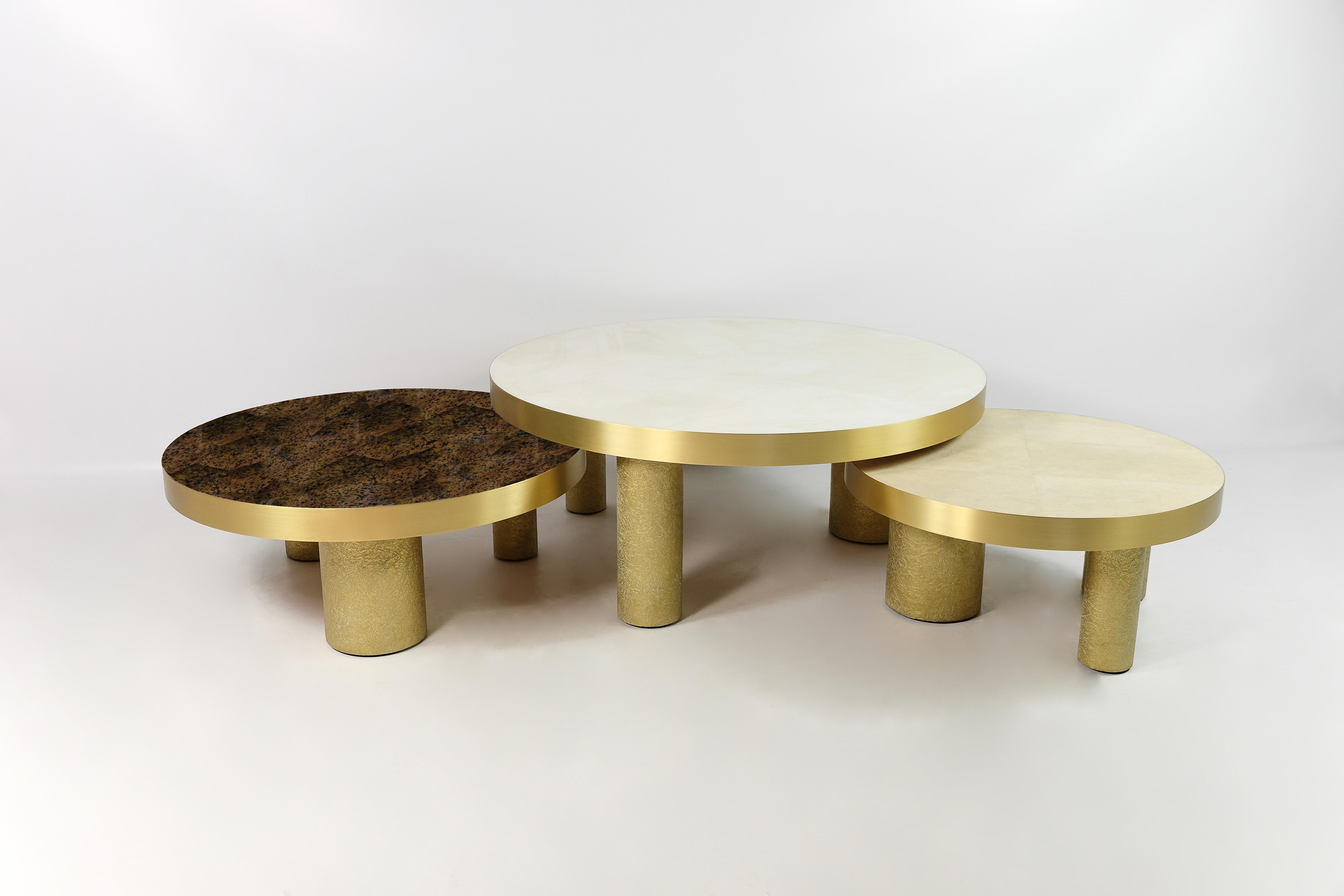 Set of 3 Round Coffee Tables by Ginger Brown For Sale 4
