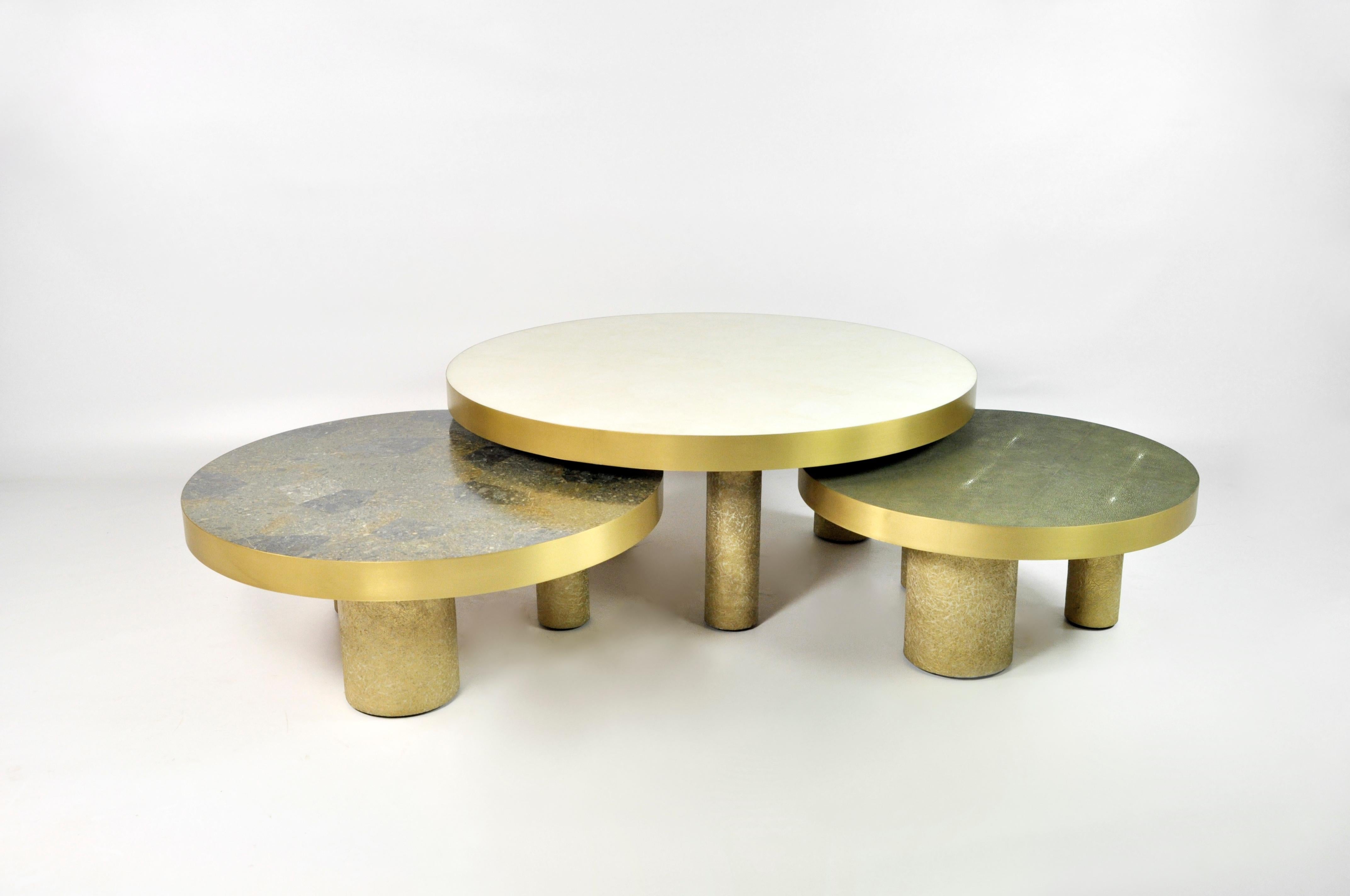 Set of 3 Round Coffee Tables by Ginger Brown For Sale 5