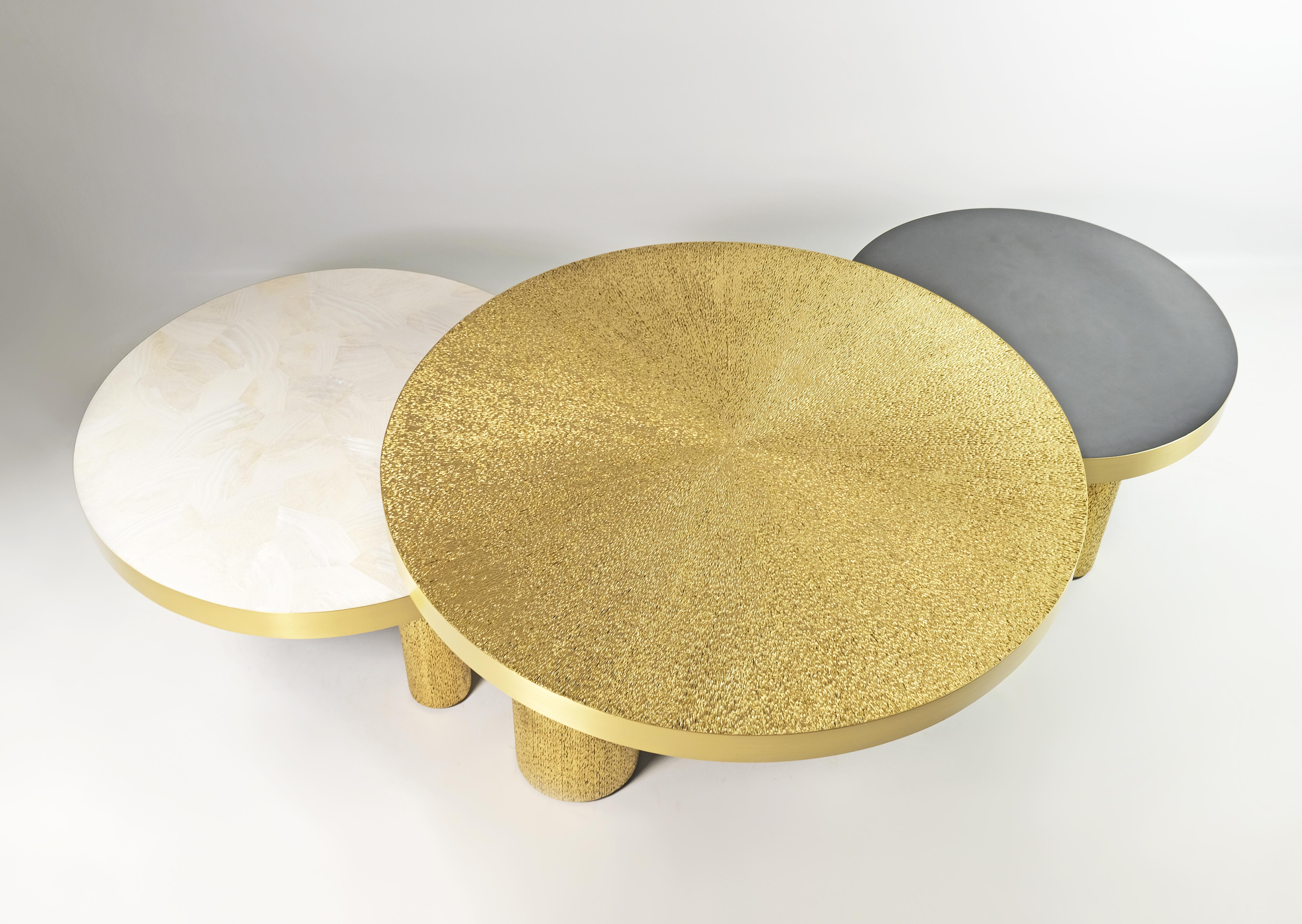 Modern Set of 3 Round Coffee Tables by Ginger Brown For Sale