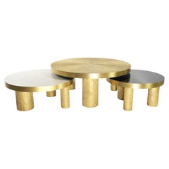 Set of 3 Round Coffee Tables by Ginger Brown