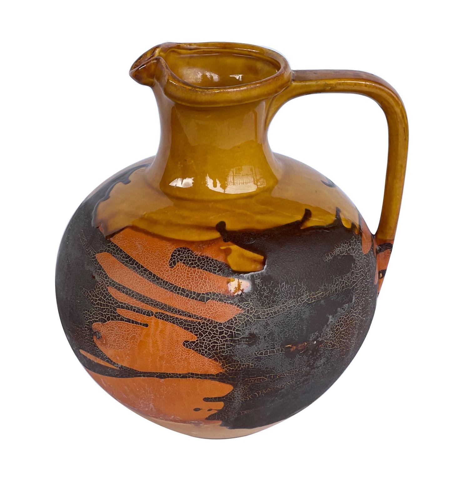 Mid-Century Modern Ensemble de 3 vases en poterie Royal Haeger à glaçure marron, ocre et orange en vente