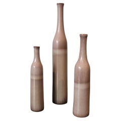 Set of 3 Ruelland Ceramic Bottles, France, circa 1970